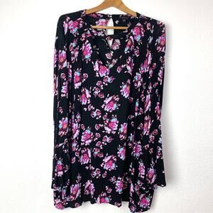 Lane Bryant Floral Long Sleeve Tunic Top